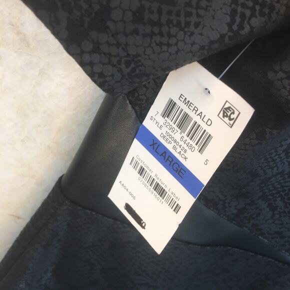 INC International Concepts Black Tone-on-Tone Leather Waist Zip-Up Dress Size XL - Picture 13 of 16